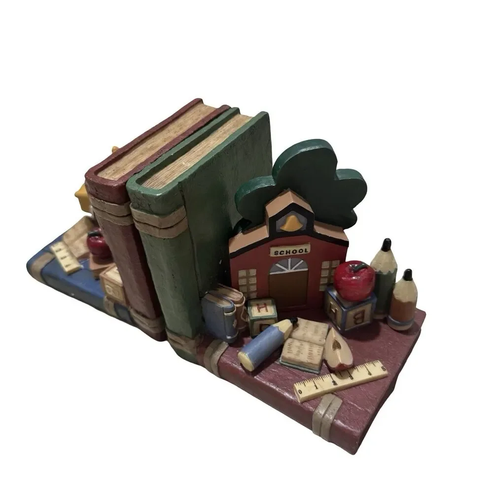 TEACHER‎ ABC SCHOOL HOUSE & BUS CHILDREN'S BOOK ENDS